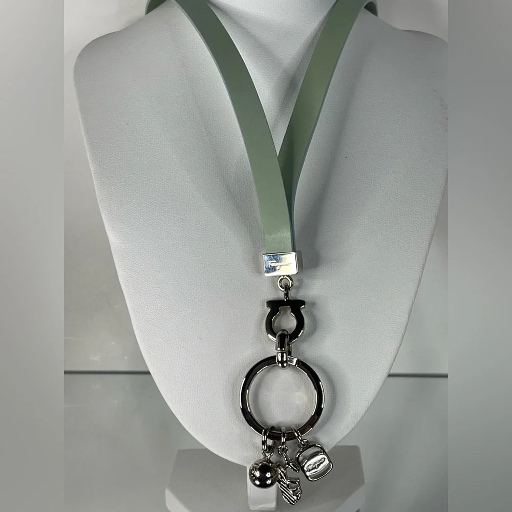 Salvatore Ferragamo Leather Neck Strap Keychain With Box and Dust Bag - Picture 2 of 7